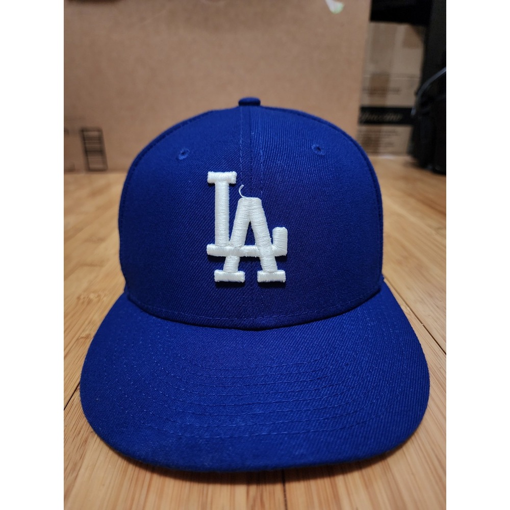 New Era LA Dodgers 1988 World Series Patch Hat Fitted 7 3/4 Cap Blue Pink UV